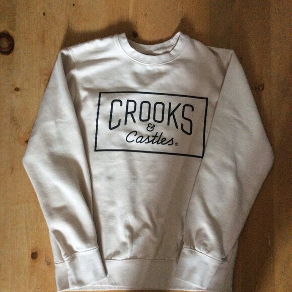 Crooks & Castles Men’s Logo Sweatshirt – Cream – Size M - Picture 5 of 6